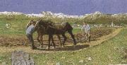 Giovanni Segantini Ploughing oil painting on canvas